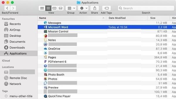 Uninstall apps in mac